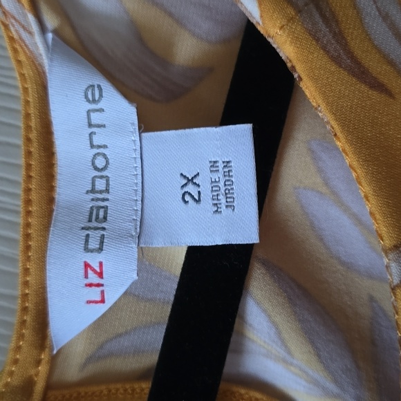 LIZ CLAIBORNE WOMEN'S PLUS SIZE GOLD TROPICAL SHORT SLEEVES SUMMER TOP SIZE 2X - Picture 8 of 16